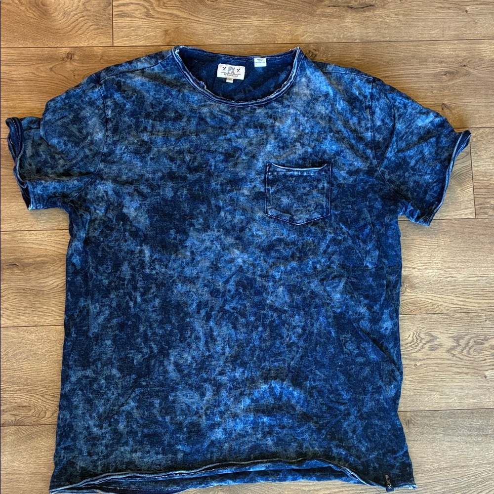Men's Blue Acid Wash T-Shirt | XL